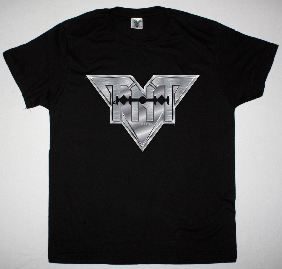 T.N.T. STAINLESS STEEL LOGO NEW BLACK T-SHIRT