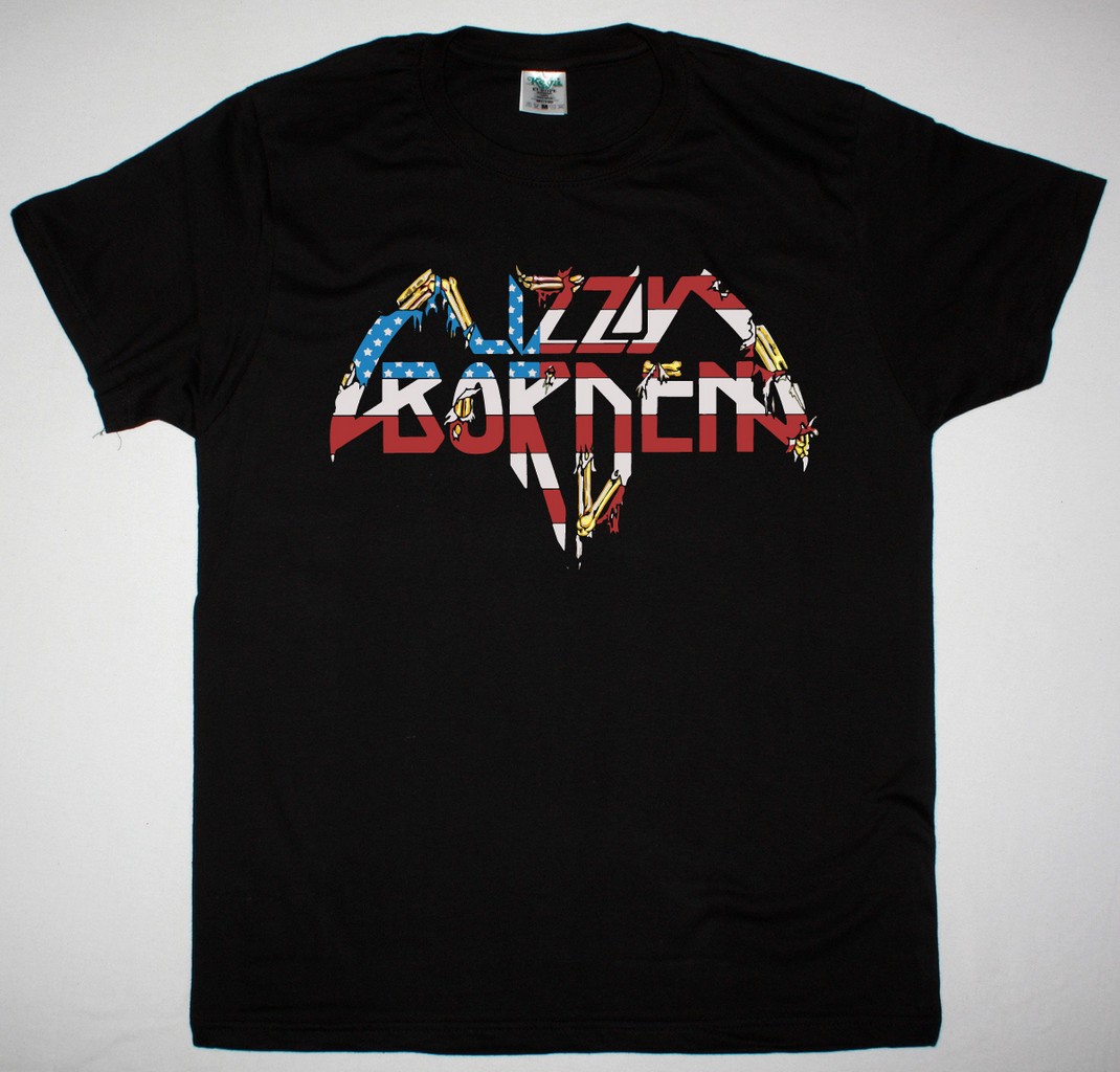LIZZY BORDEN FLAG NEW BLACK T SHIRT