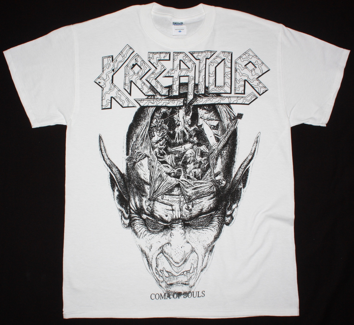 KREATOR COMA OF SOULS'90 JUMBO PRINT NEW WHITE T-SHIRT