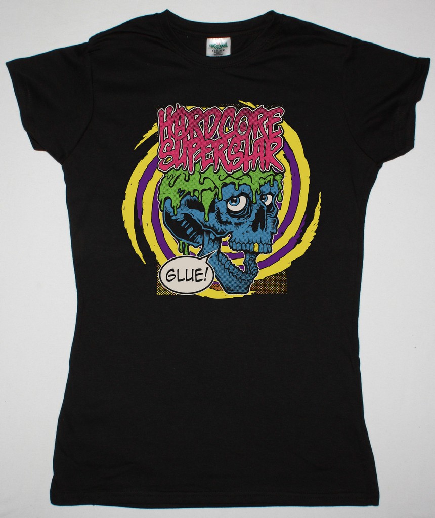 HARDCORE SUPERSTAR GLUE! NEW BLACK LADY T-SHIRT