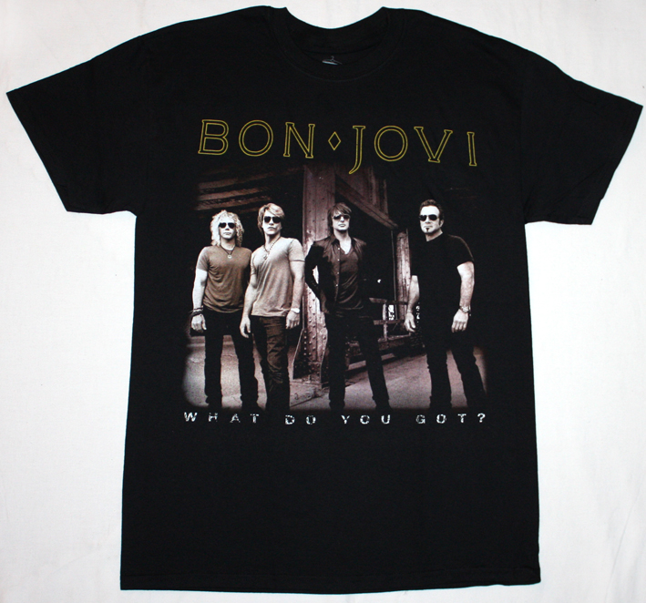 BON JOVI WHAT DO YOU GOT? BAND PHOTO NEW BLACK T-SHIRT