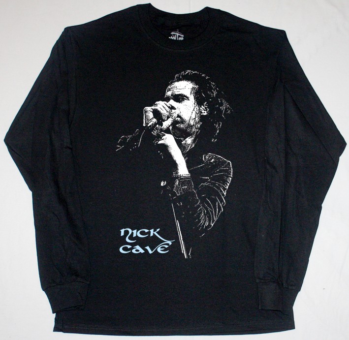 NICK CAVE MICROPHONE NEW BLACK LONG SLEEVE T-SHIRT