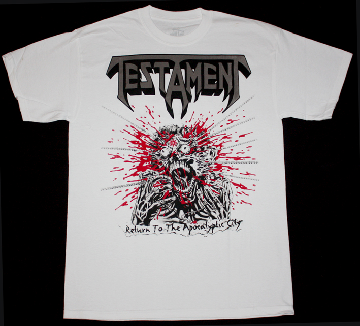 TESTAMENT  RETURN TO THE APOCALYPTIC CITY WHITE T-SHIRT
