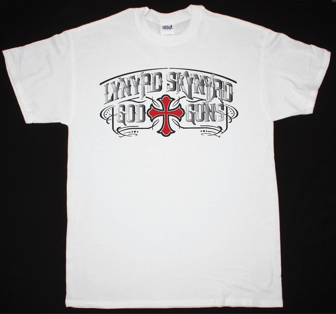 LYNYRD SKYNYRD GOD N GUNS NEW WHITE T-SHIRT