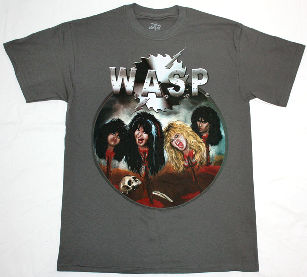 W.A.S.P. HEADS NEW GREY T-SHIRT