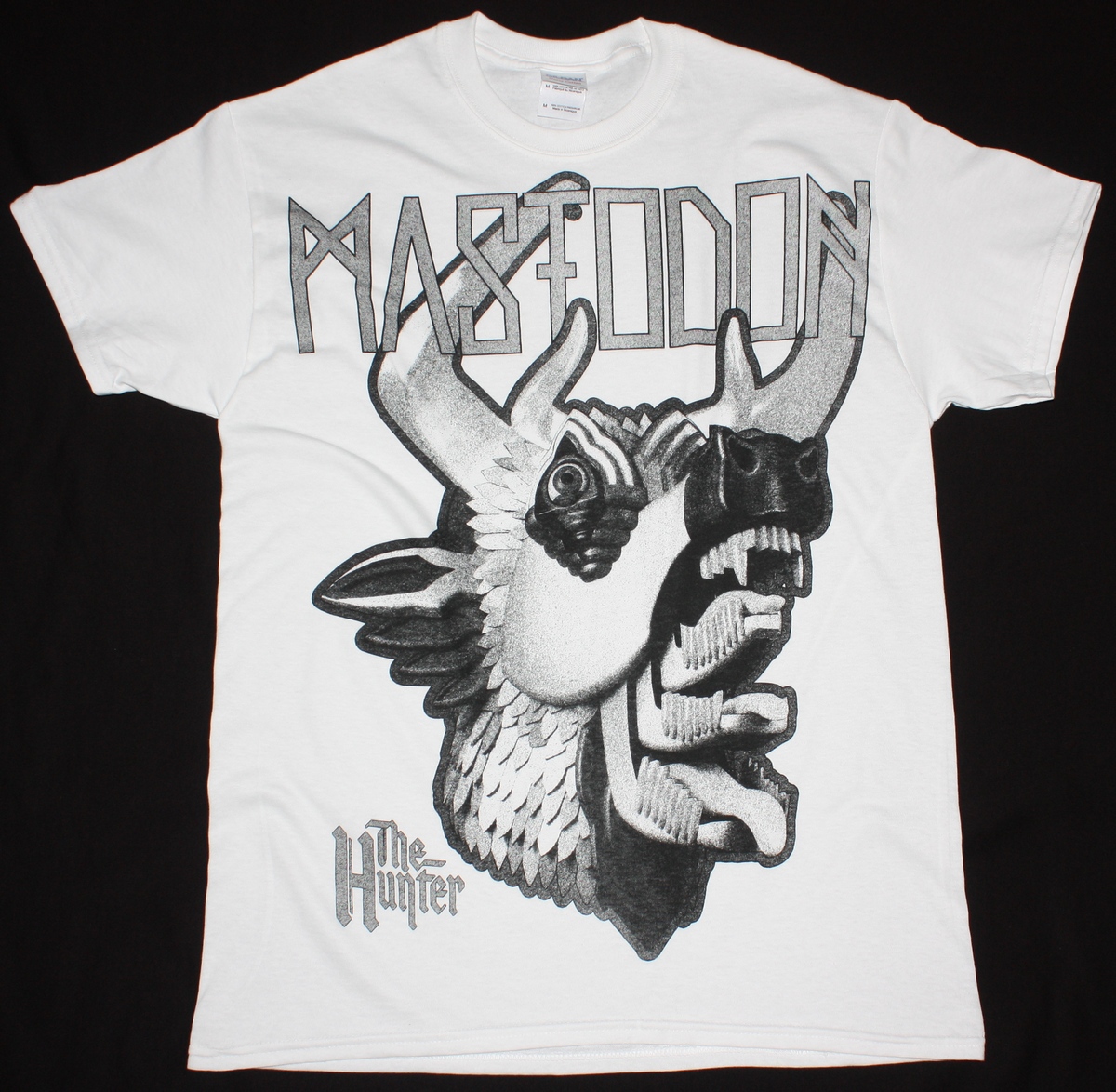 MASTODON THE HUNTER HEAD JUMBO PRINT NEW WHITE T-SHIRT
