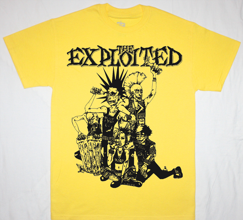 THE EXPLOITED PUNK CREW NEW YELLOW T-SHIRT