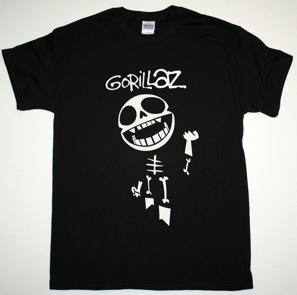 GORILLAZ BONES NEW BLACK T SHIRT