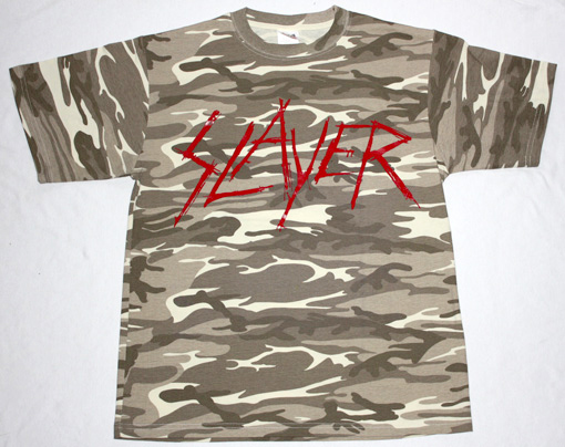 SLAYER BLOODY LOGO NEW RARE SAND CAMOUFLAGE T-SHIRT