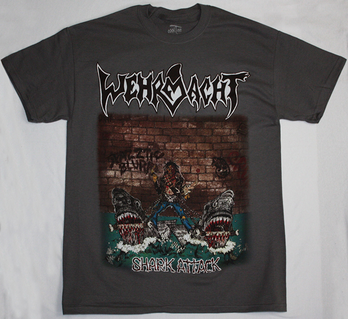 WEHRMACHT SHARK ATTACK'87 NEW GREY T-SHIRT