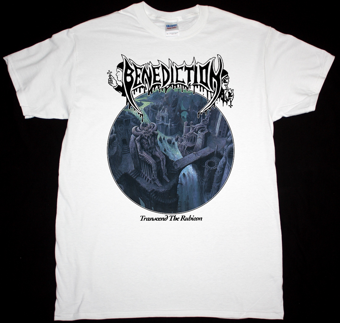 BENEDICTION TRANSCEND THE RUBICON NEW WHITE T-SHIRT