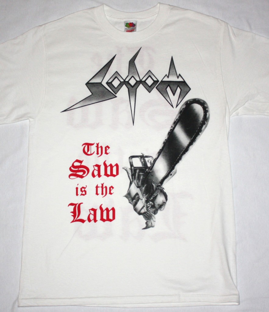 SODOM THE SAW IS THE LAW '91 NEW WHITE T-SHIRT