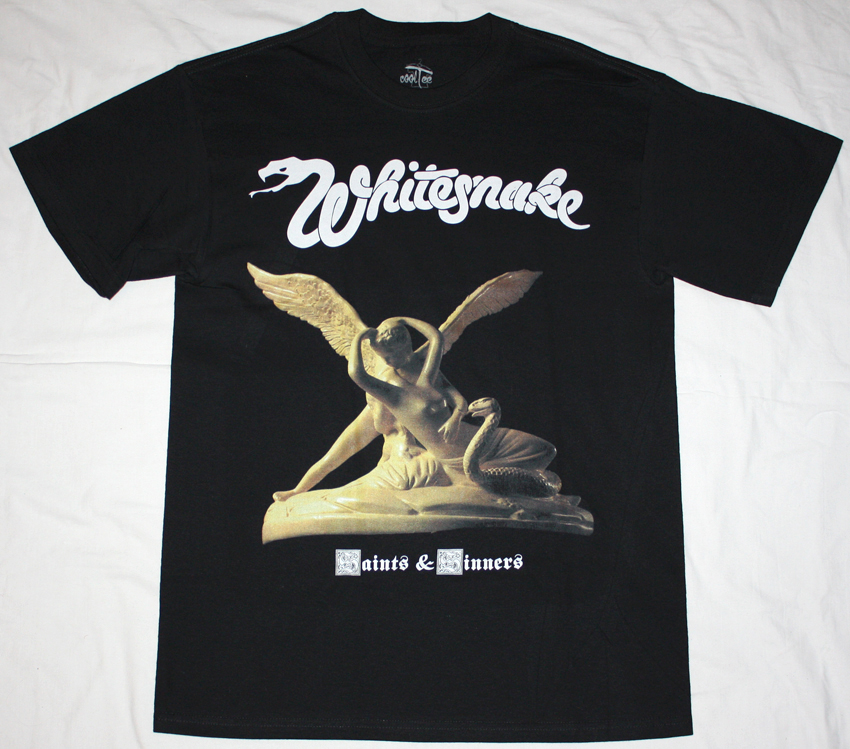 WHITESNAKE SAINTS & SINNERS '82 NEW BLACK T-SHIRT