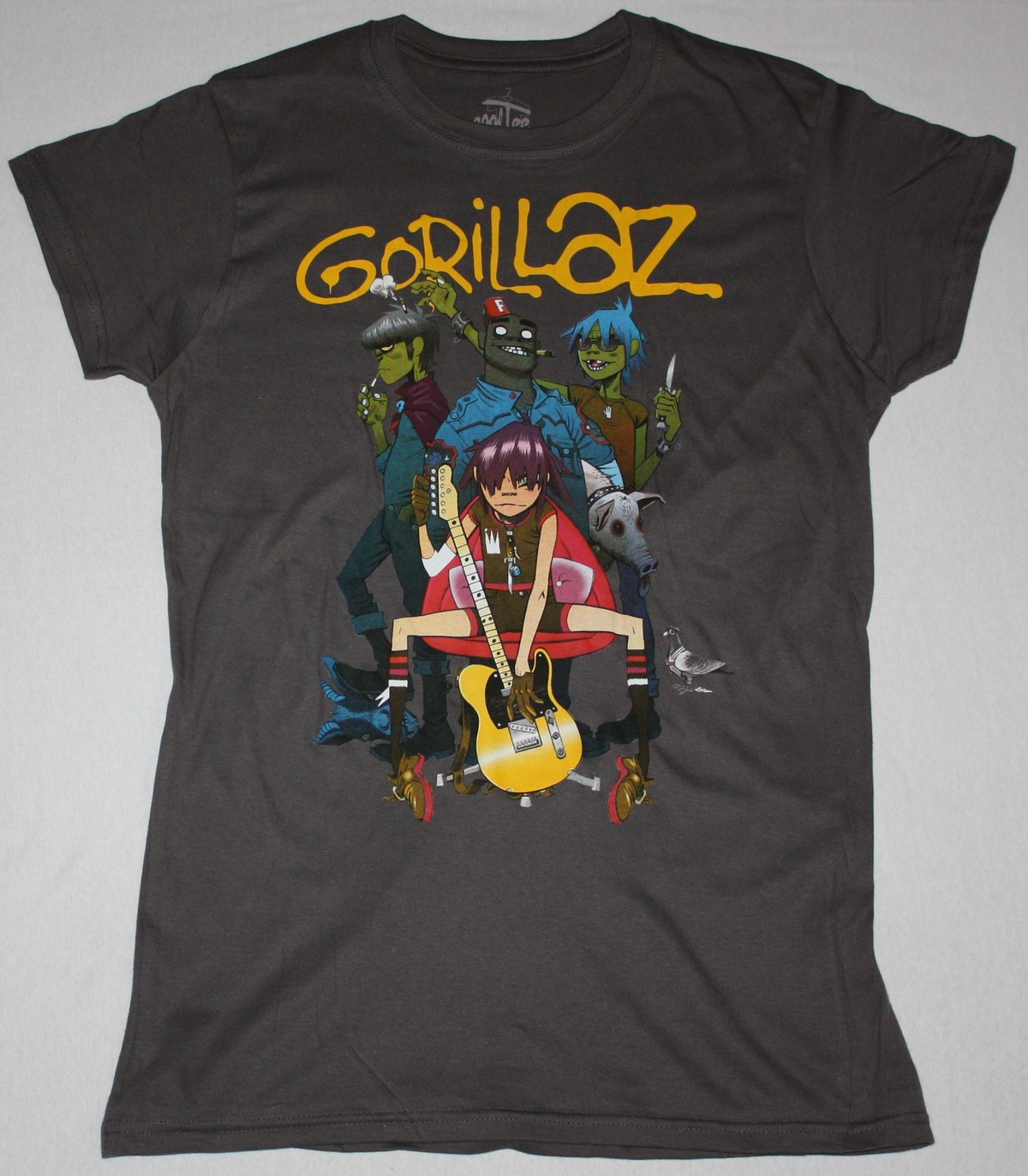 GORILLAZ BAND NEW GREY CHARCOAL LADY T-SHIRT