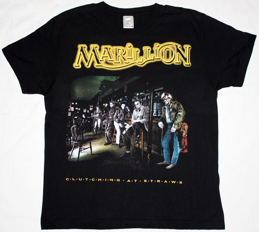 MARILLION CLUTCHING AT STRAWS'87 NEW BLACK T-SHIRT