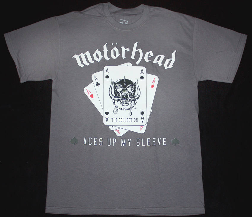 MOTORHEAD ACES UP MY SLEEVE NEW GREY T-SHIRT