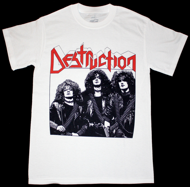 DESTRUCTION BAND NEW WHITE T-SHIRT