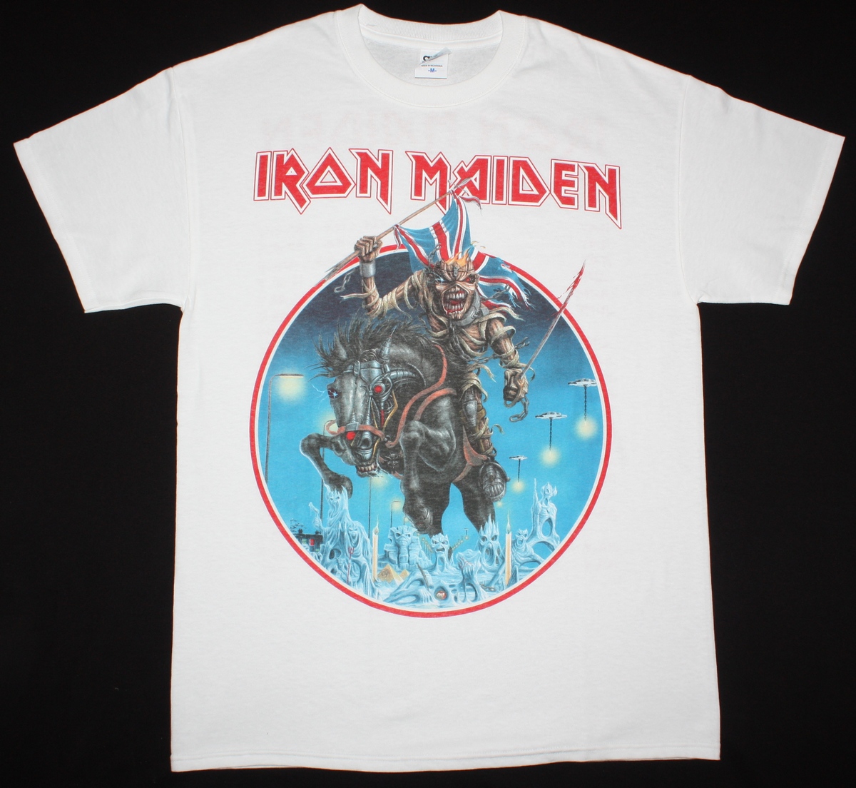 IRON MAIDEN MAIDEN ENGLAND TOUR 2014 NEW WHITE T-SHIRT