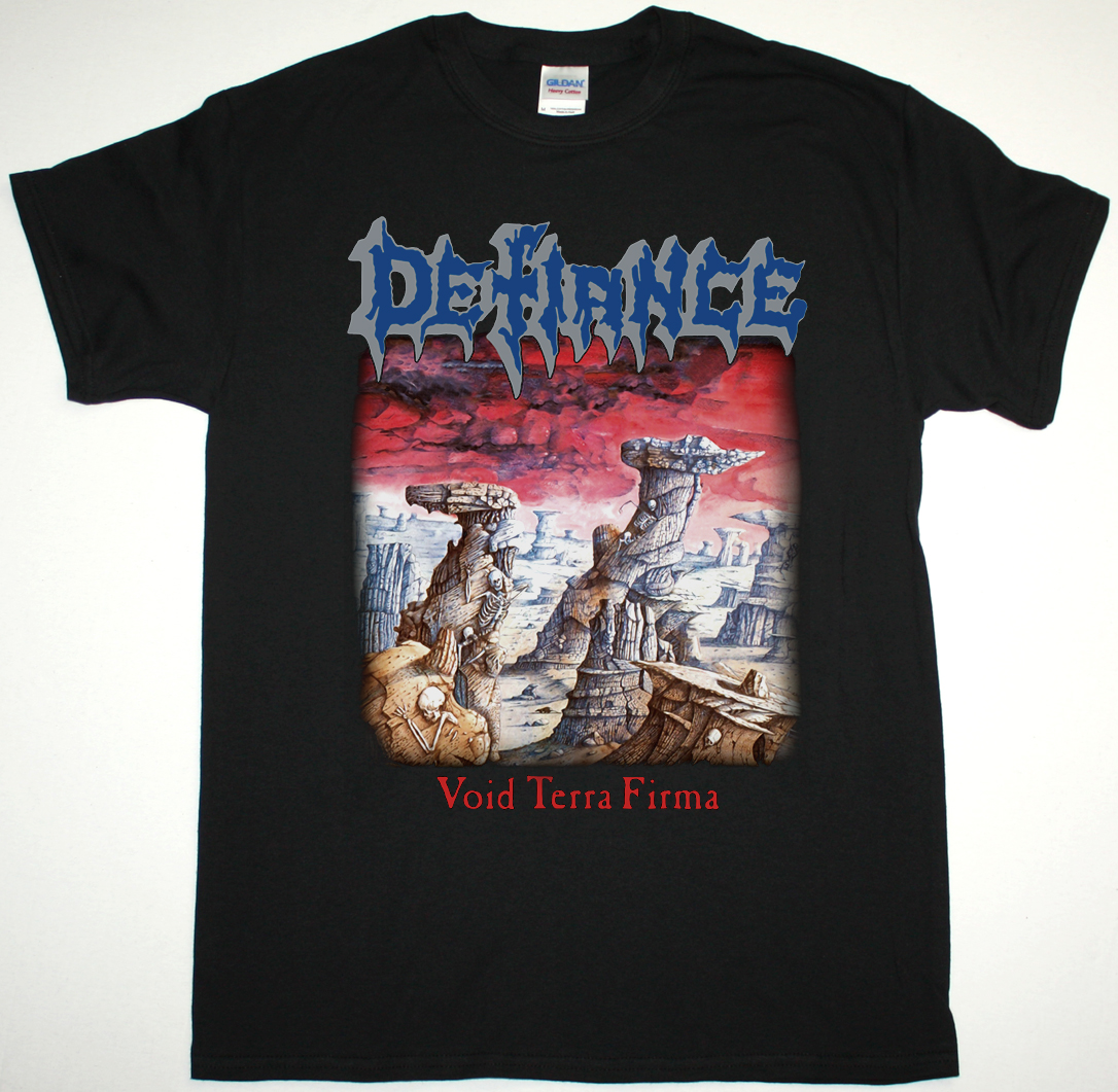 DEFIANCE VOID TERRA FIRMA 1990 NEW BLACK T-SHIRT