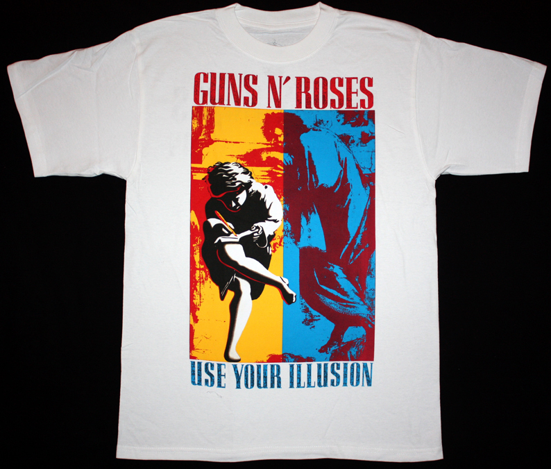 GUNS N ROSES USE YOUR ILLUSION'91 NEW WHITE T-SHIRT