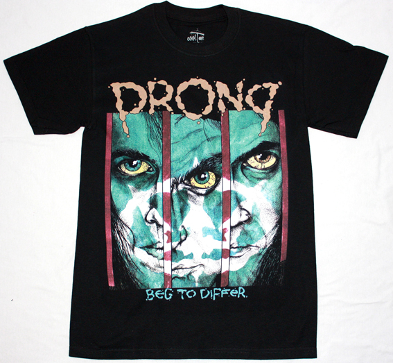 PRONG BEG TO DIFFER'90 NEW BLACK T-SHIRT