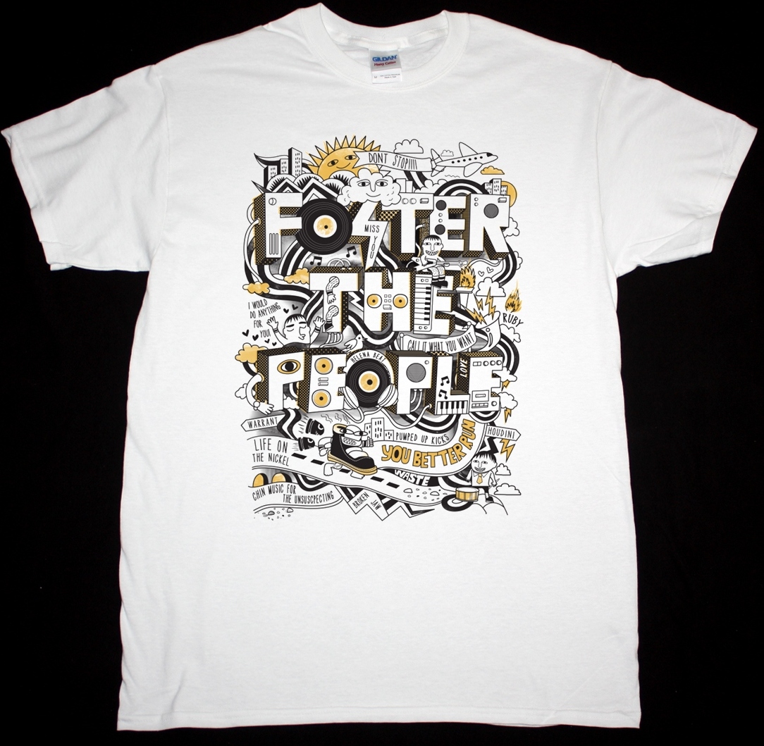 FOSTER THE PEOPLE YOU BETTER RUN NEW WHITE T-SHIRT