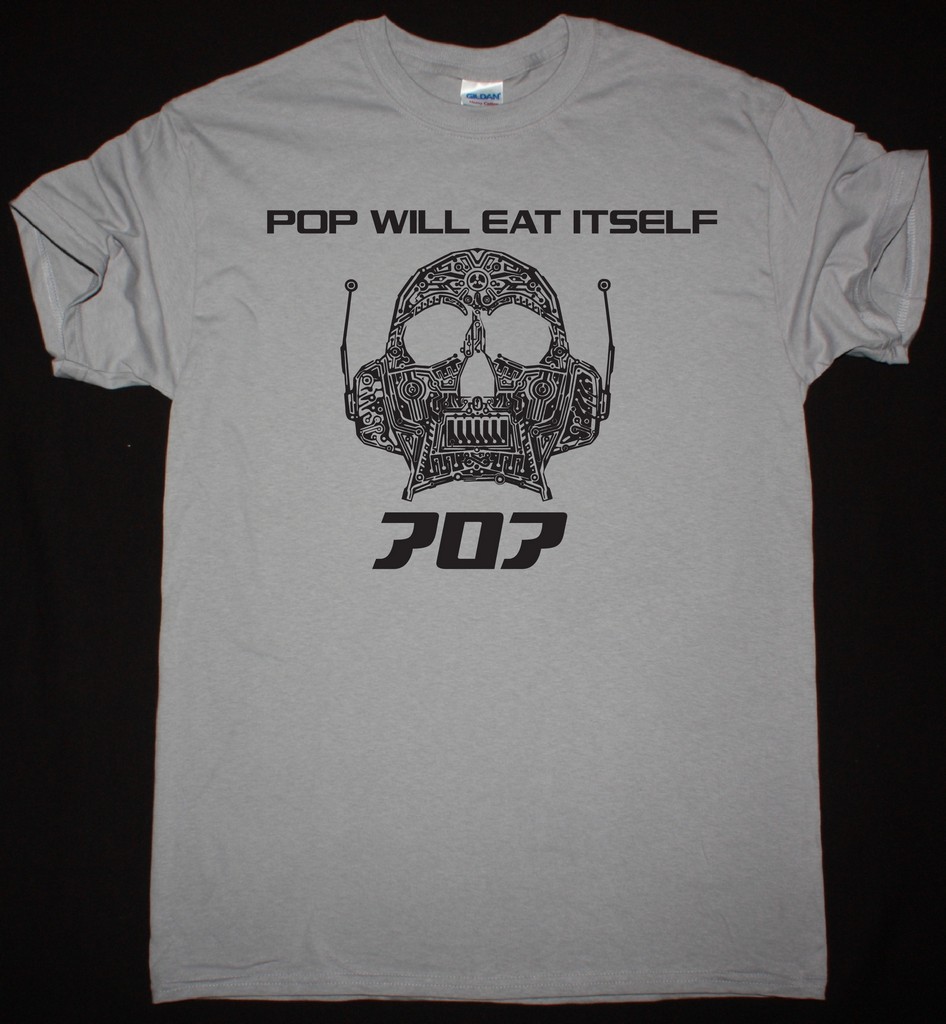 POP WILL EAT ITSELF POP NEW LIGHT GREY T SHIRT