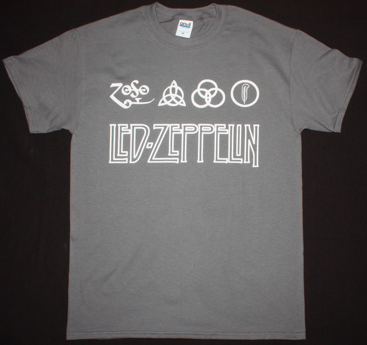 LED ZEPPELIN LOGO NEW GREY CHARCOAL T-SHIRT