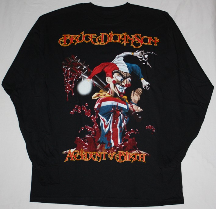 BRUCE DICKINSON ACCIDENT AT BIRTH'97 NEW BLACK LONG SLEEVE T-SHIRT