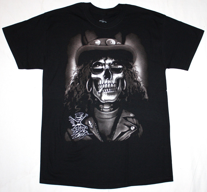 SLASH SKULL NEW BLACK T-SHIRT