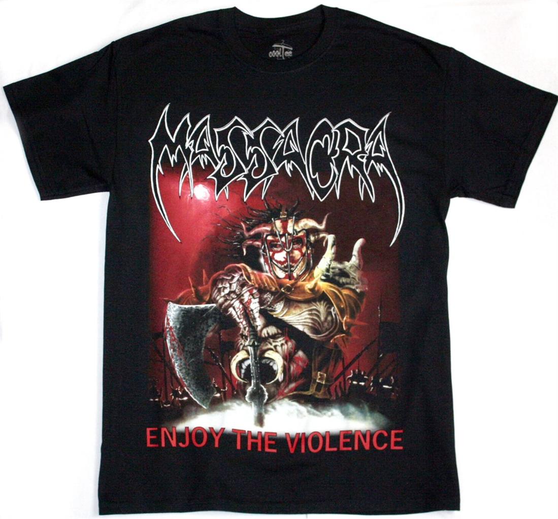 MASSACRA ENJOY THE VIOLENCE NEW BLACK T-SHIRT