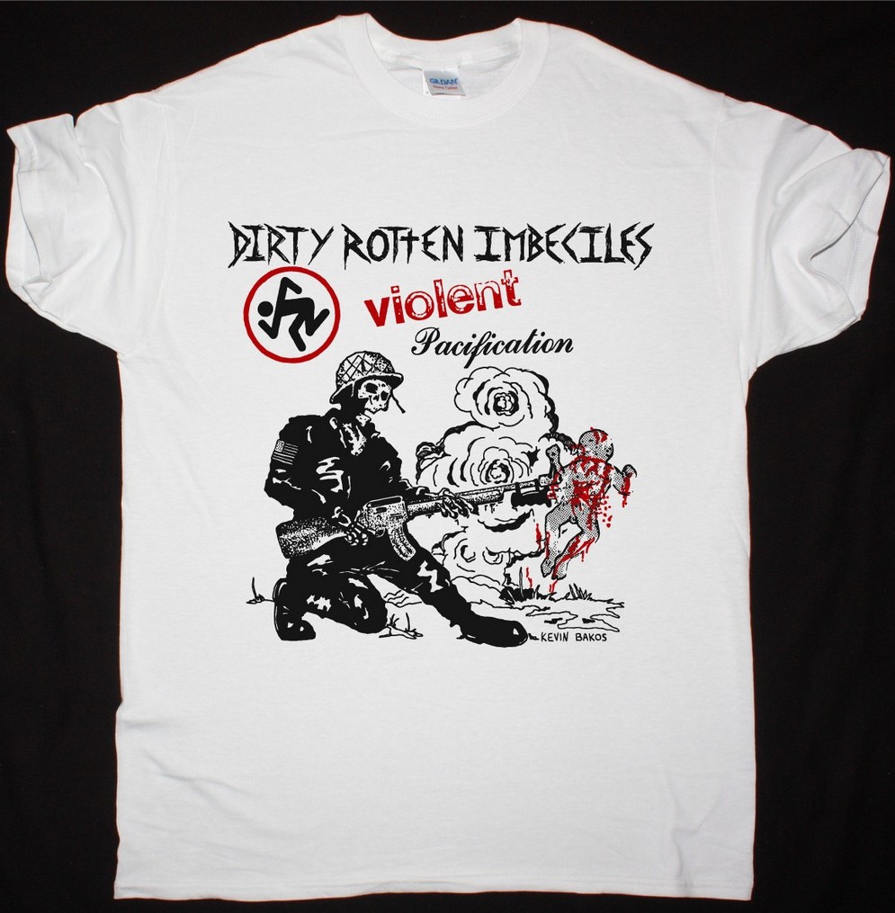 D.R.I. VIOLENT PACIFICATION NEW WHITE T SHIRT