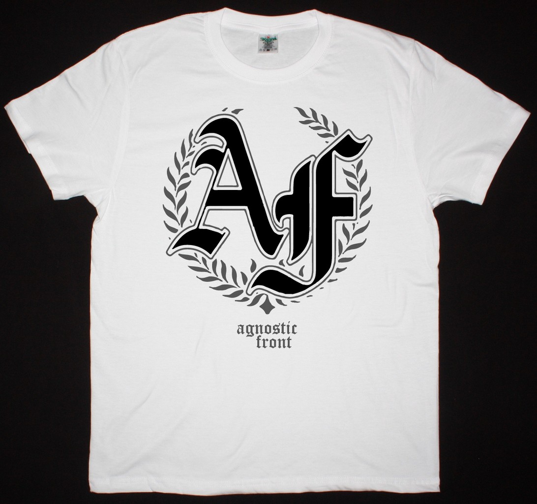 AGNOSTIC FRONT LAUREL NEW WHITE T SHIRT