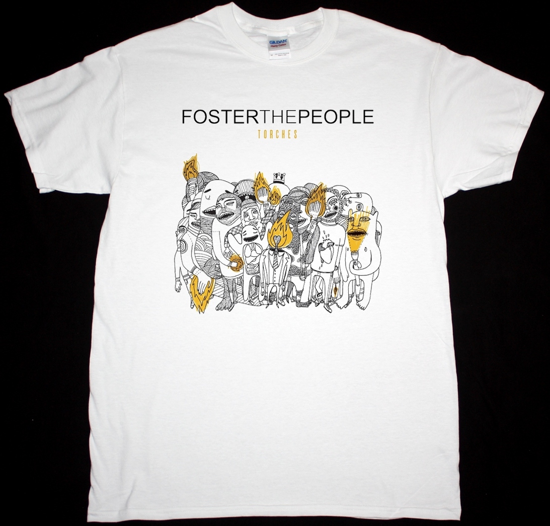 FOSTER THE PEOPLE TORCHES NEW WHITE T-SHIRT