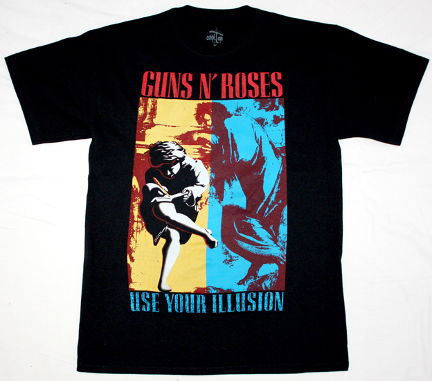 GUNS N ROSES USE YOUR ILLUSION  NEW BLACK T-SHIRT