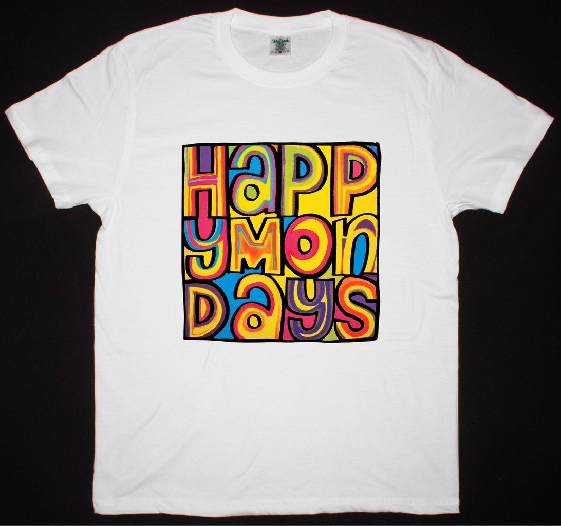 HAPPY MONDAYS LOGO WHITE T-SHIRT