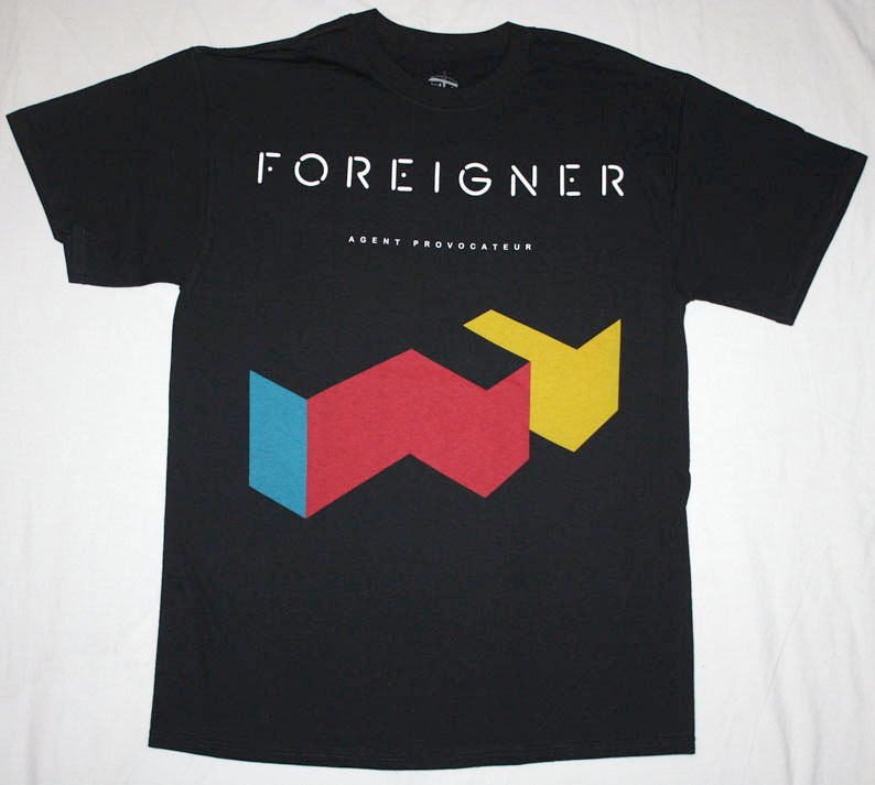 FOREIGNER AGENT PROVOCATEUR '84 NEW BLACK T-SHIRT