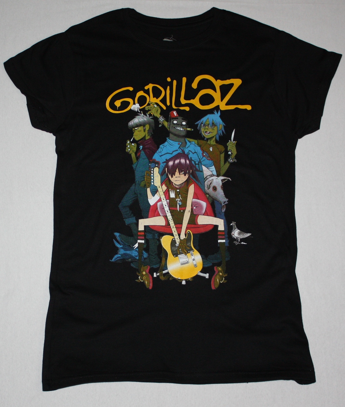 GORILLAZ BAND NEW BLACK LADY T-SHIRT
