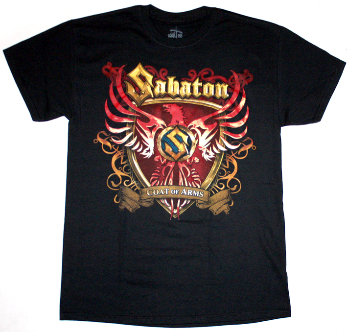 SABATON COAT OF ARMS NEW BLACK T-SHIRT