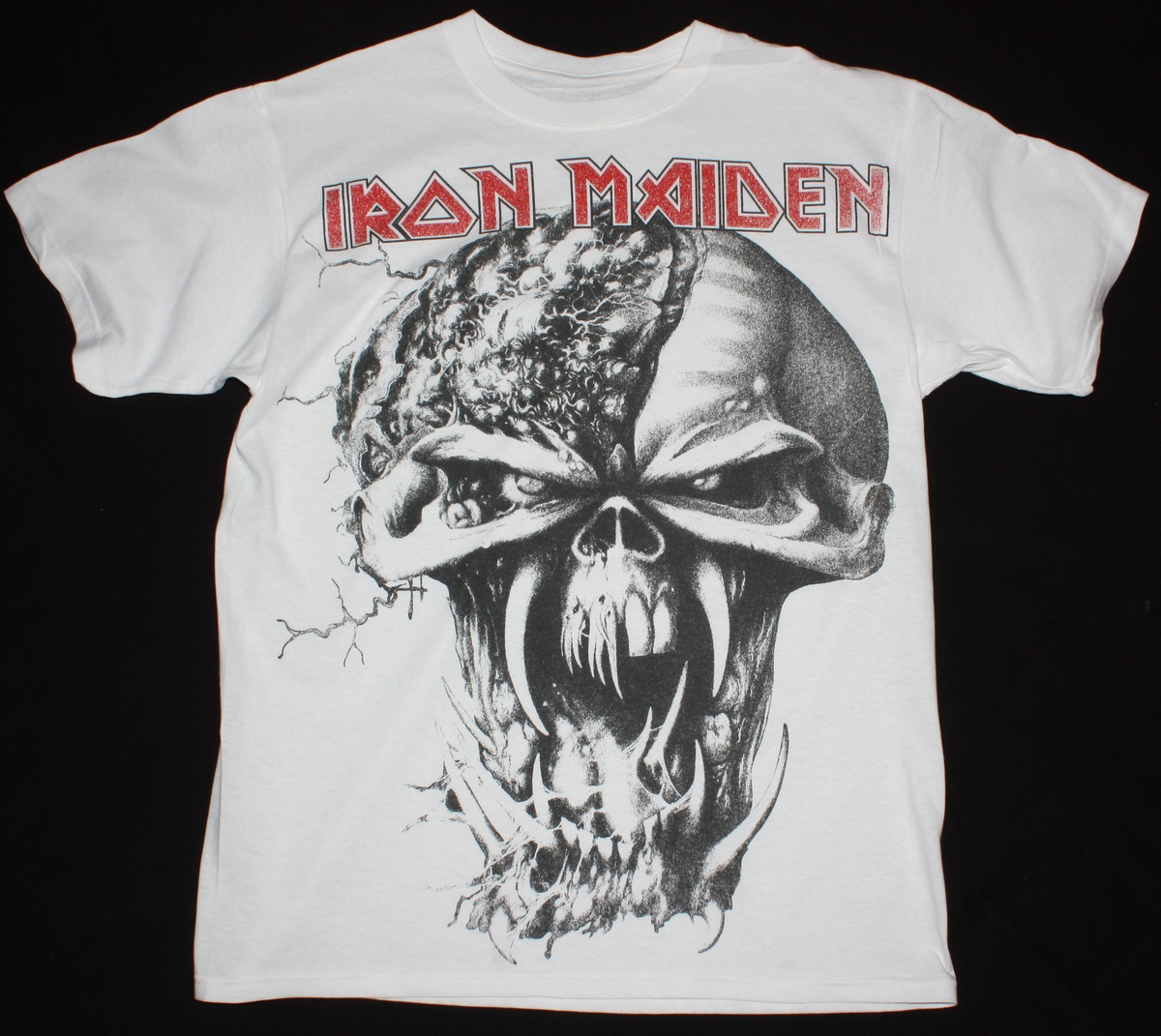 IRON MAIDEN HEAD JUMBO PRINT NEW WHITE T-SHIRT