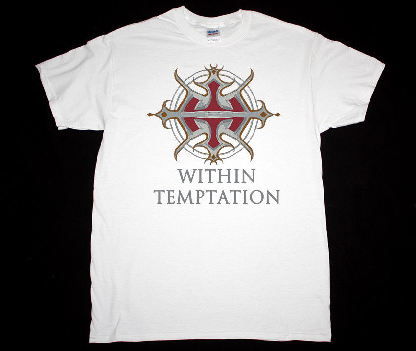 WITHIN TEMPTATION LOGO NEW WHITE T-SHIRT