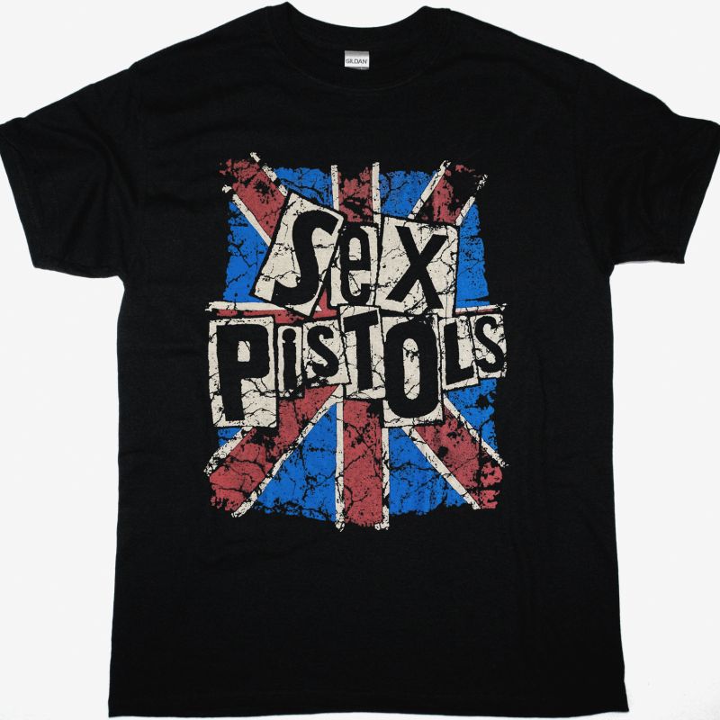 SEX PISTOLS FLAG NEW BLACK T-SHIRT