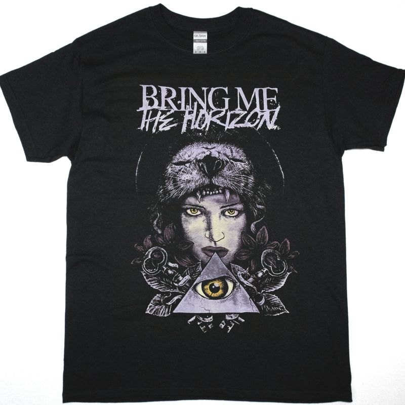 BRING ME THE HORIZON PURPLE GIRL NEW BLACK T-SHIRT