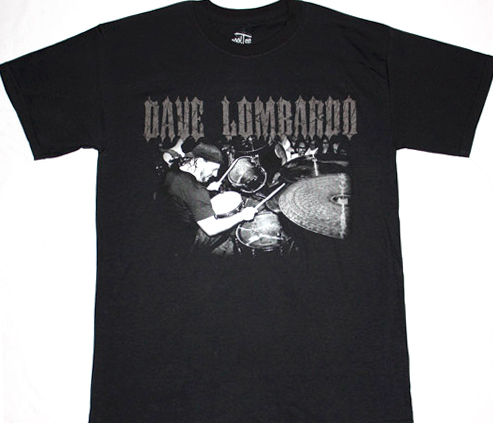 SLAYER DAVE LOMBARDO DRUMS NEW BLACK T-SHIRT