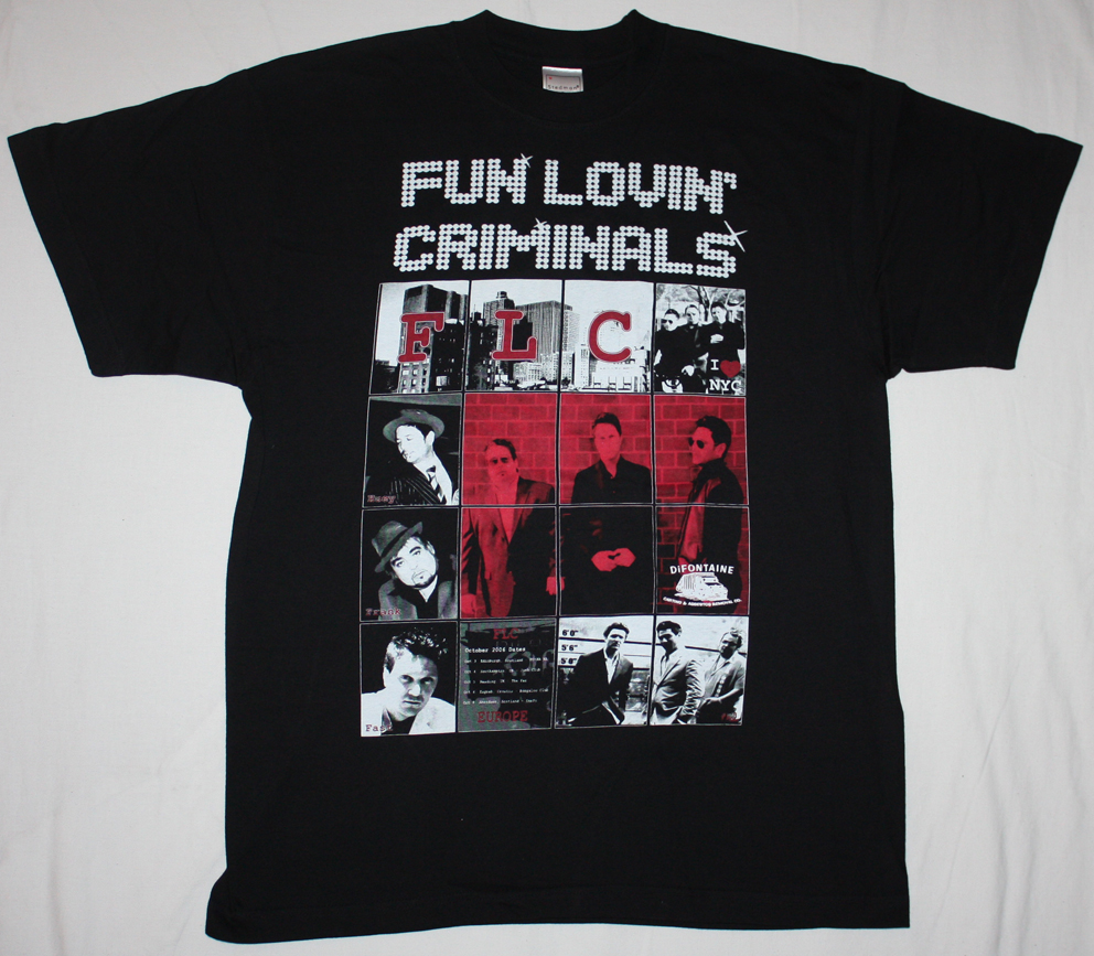 FUN LOVIN CRIMINALS BAND NEW BLACK T-SHIRT