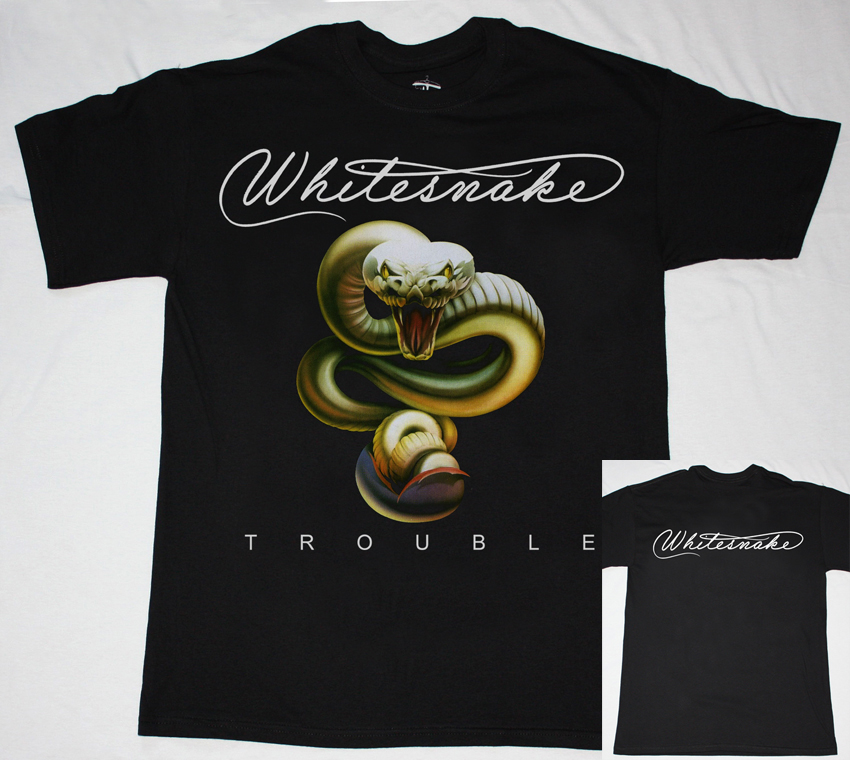 WHITESNAKE TROUBLE  NEW BLACK T-SHIRT