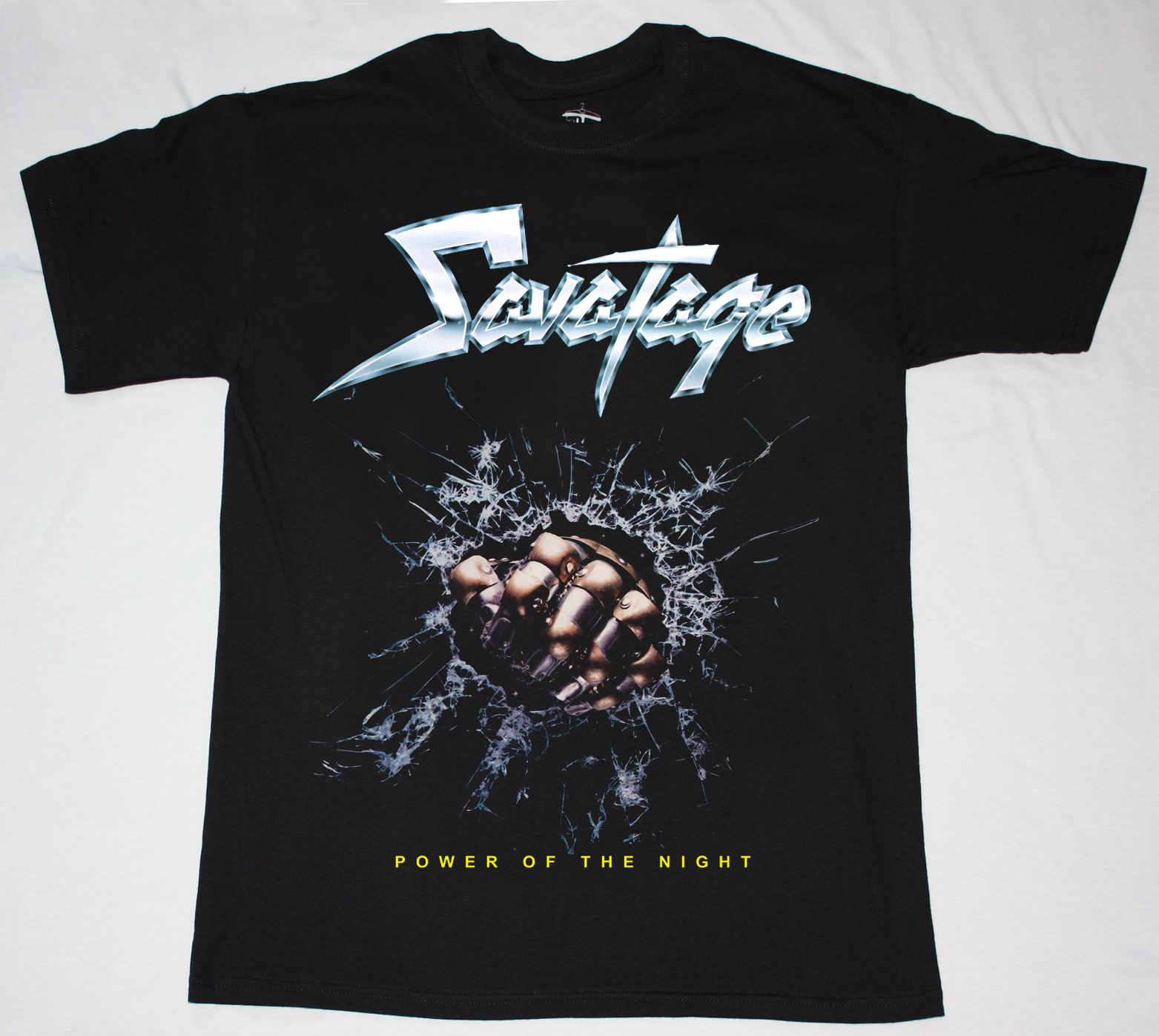 SAVATAGE POWER OF THE NIGHT'85  NEW BLACK T-SHIRT