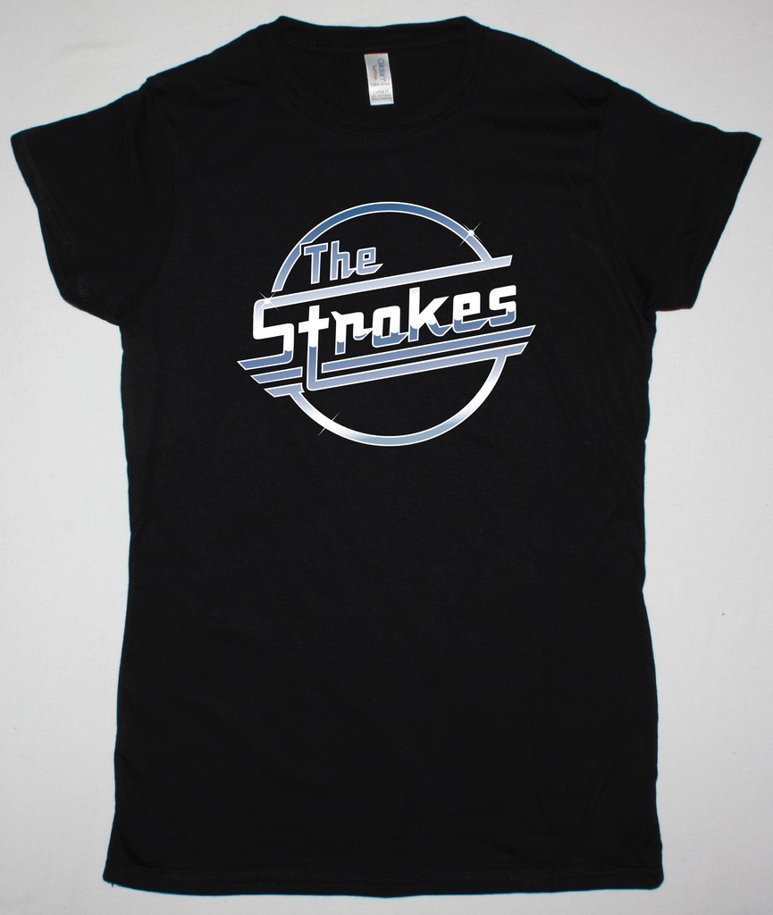 THE STROKES LOGO NEW BLACK LADY T-SHIRT