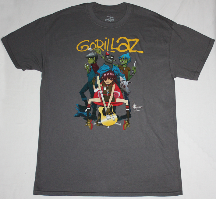 GORILLAZ BAND NEW GREY CHARCOAL T-SHIRT