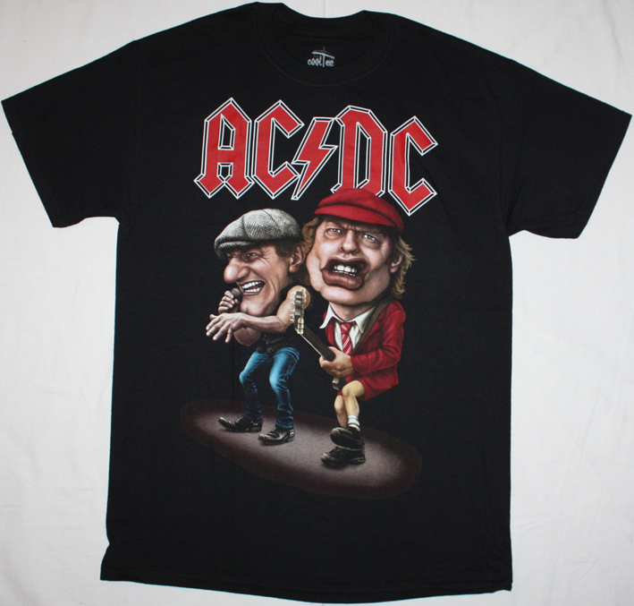 AC DC BAND CARTOON AC/DC NEW BLACK T-SHIRT